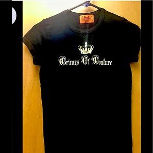 crimes of couture juicy couture t shirt in size med or large ISO